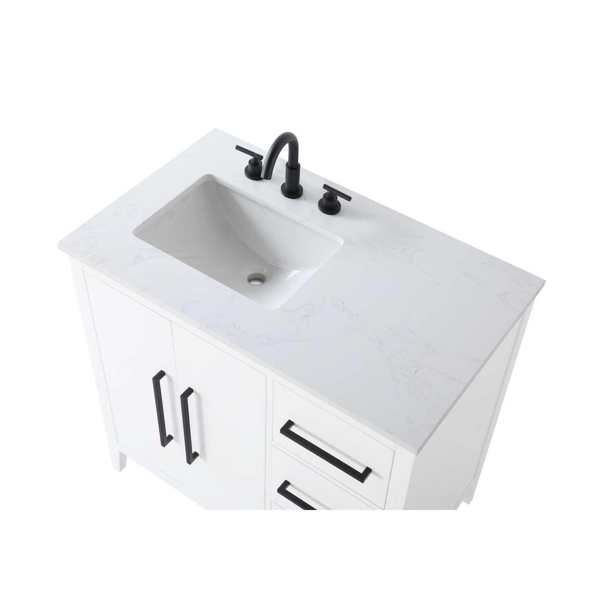 White Millie Bathroom Vanity by by Elegant Lighting – Solid wood and MDF, White, Model VF29336WH