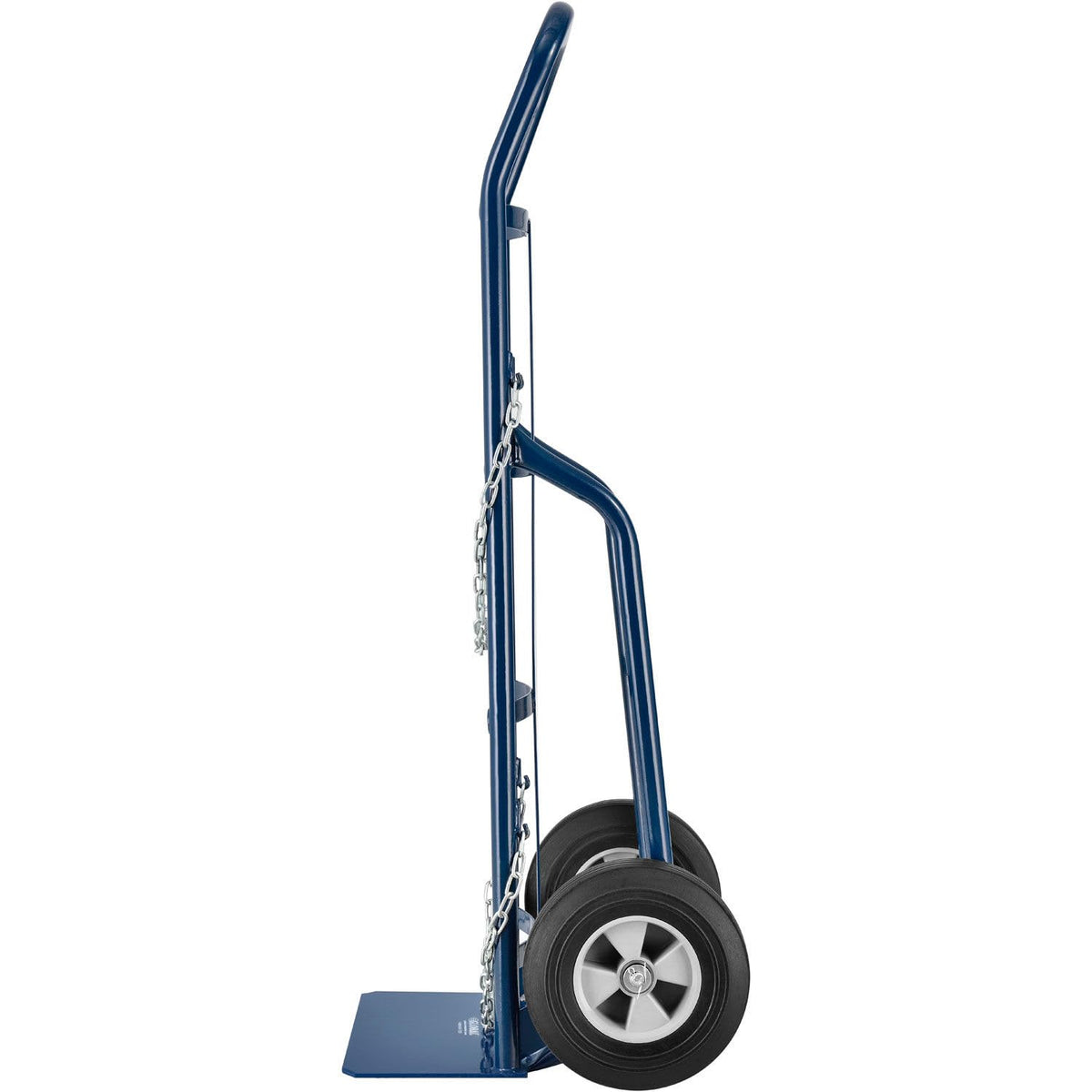 Single Cylinder Hand Truck with Curved Handle by Global Industrial – 17"L x 20"W x 47"H, Alloy Steel, Blue, Model QGR002CT