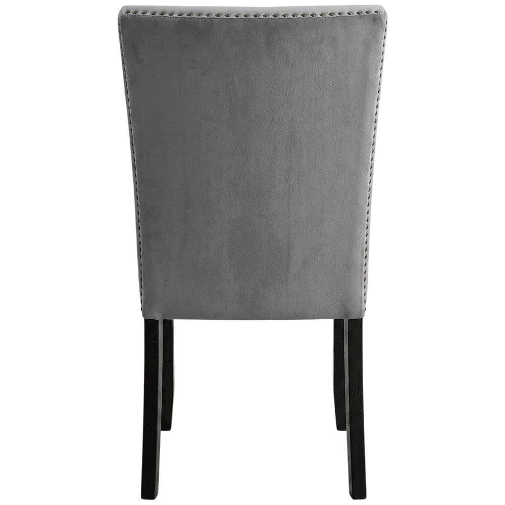 Doxon Light Grey Upholstered Side Chair Set of by Starlight Canyon Home – Flannelette, Solid Wood, Wood Veneer, Engineered Wood, Grey, Pack of 2