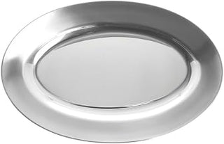 HUBERT Silver Serving Tray Oval Stainless Steel - 8" L x 5" W