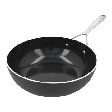 Alu Plus 3 Wok Flat Base Ceraforce 28 cm by Demeyere – 28 cm, Aluminum