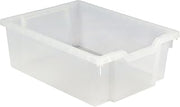 Tot Mate Medium Translucent Bins (Pack of 10), 16.75" x 12.5" x 6" Plastic Storage Baskets, Classroom Storage Bins