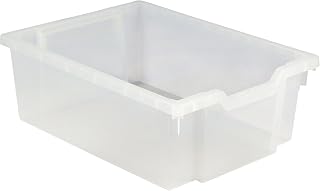 Tot Mate Medium Translucent Bins (Pack of 10), 16.75" x 12.5" x 6" Plastic Storage Baskets, Classroom Storage Bins