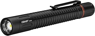 Coast XT30R 1000 Lumen Rechargeable LED Pocket Flashlight, 5 Light Modes with 2-Way Clip and Bite Caps Included
