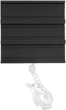 3 Channel Price Tag with Clear Spring Clip Black Plastic - 4"L x 3 3/4"H