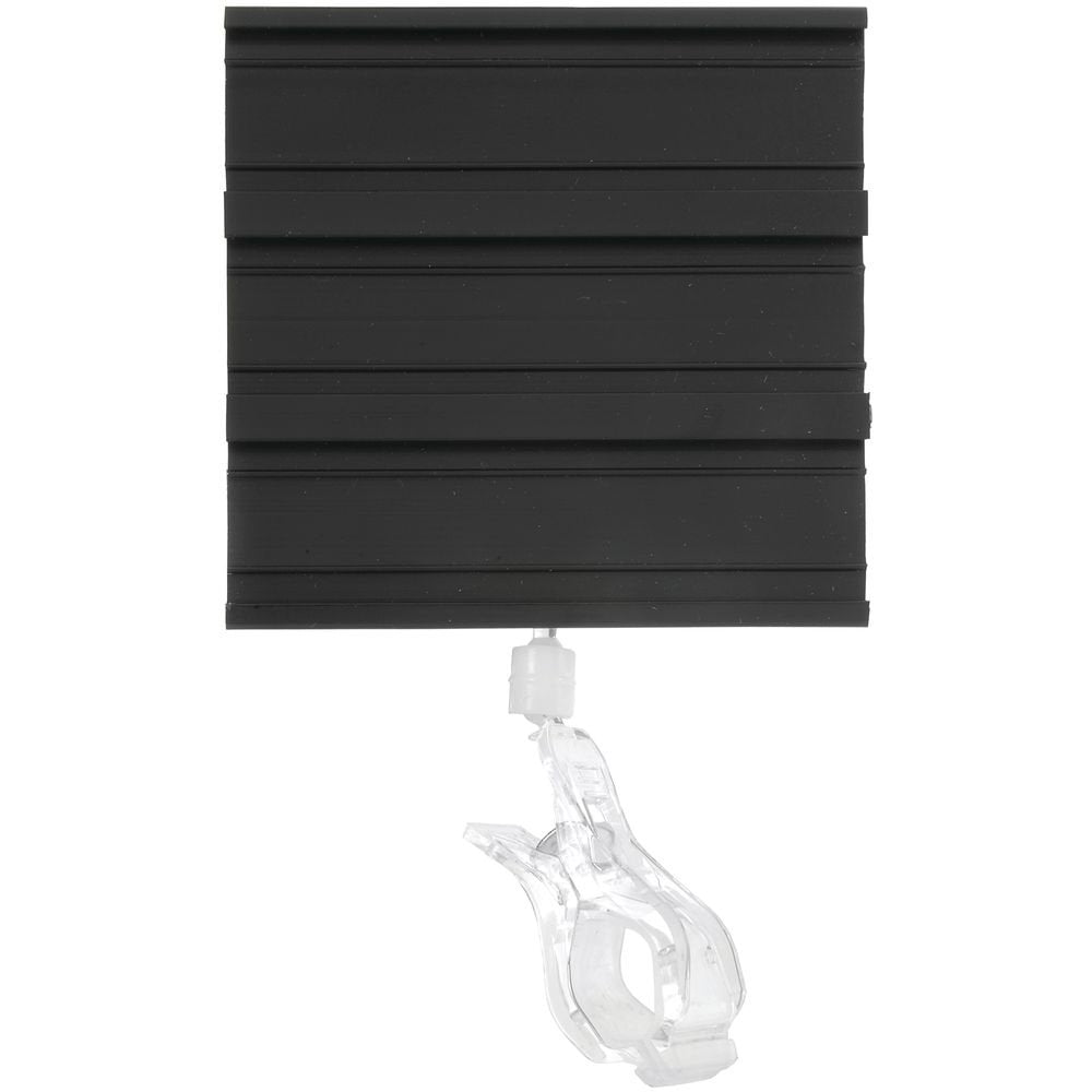 3 Channel Price Tag with Clear Spring Clip Black Plastic - 4"L x 3 3/4"H by HUBERT – 4 x 3.75 inch, Plastic, Black