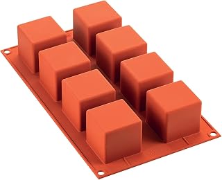 Silikomart Silicone Cube Cake Mould, 50 x 50mm, Terracotta