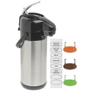 3L Stainless Steel Stainless-Lined Lever Lid Air Pot by HUBERT – 3.0 liters, Stainless Steel, Silver, Model S3006-S03