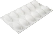 Silikomart Professional White Non-Stick Quenelle Mold 12 Cavities