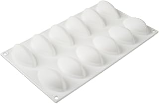 Silikomart Professional White Non-Stick Quenelle Mold 12 Cavities