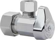 BrassCraft G2CR19X C1 1/2 in. NOM Comp Inlet x 3/8 in. OD Compression Outlet Chrome Plated Brass 1/4 Turn Angle Valve