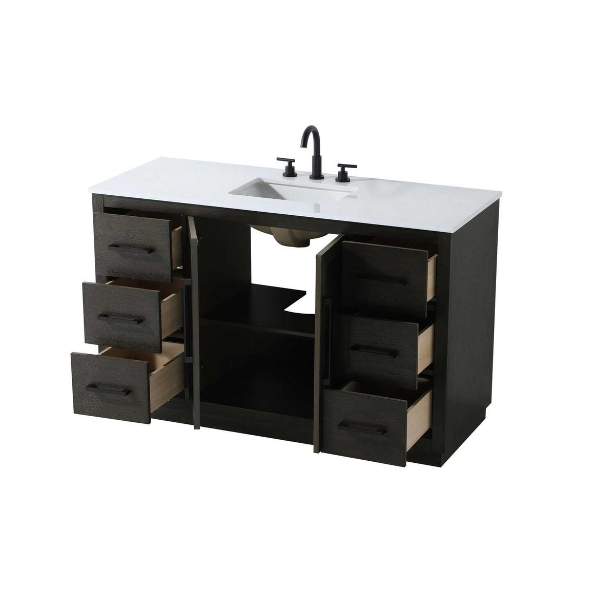 Elegant Kitchen and Bath 54" Single Bathroom Vanity in Chocolate Oak by Elegant Lighting – Wood, Chocolate Oak, Model 5607839