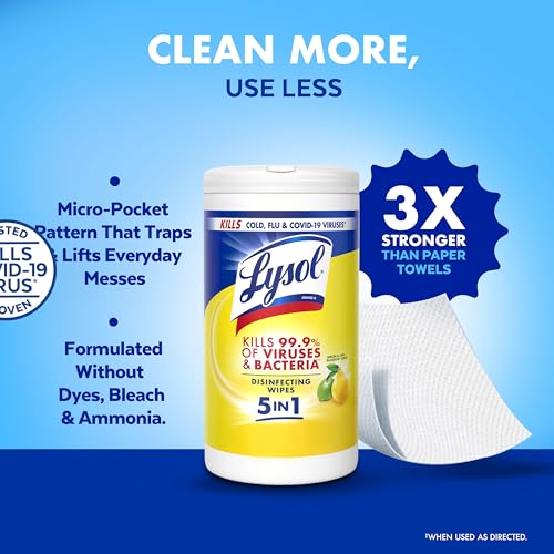 Lysol Lemon and Lime Blossom / 80 Count (Pack of 3) / Yellow Color Disinfectant Wipes