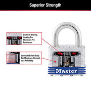 Master Lock Silver / 1 / 2 Pack Keyed Padlocks