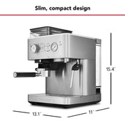 KitchenAid Brushed Stainless Steel / 2.5L / Semi with Burr Semi-Automatic Espresso Machines