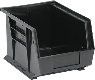 QUANTUM STORAGE SYSTEMS K-QUS239BK-4 4-Pack Ultra-Stack and Hang Bins, 10-3/4" x 8-1/4" x 7", Black