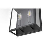 Valentin Two Light Outdoor Wall Sconce Black by Lighting Design – 8.2", Iron, Black