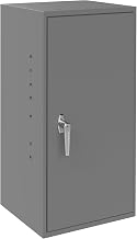 Durham 055-95 Gray Cold Rolled Steel Utility Cabinet, 13-3/4" Width x 30" Height x 12-3/4" Depth, 2 Shelves