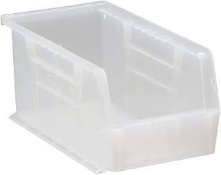 QUANTUM STORAGE SYSTEMS K-QUS230CL-8 8-PackStack and Hang Plastic Bin Storage Containers, 10" x 5" x 5", Clear