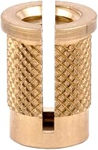 E-Z LOK 260-4-RS Threaded Insert for Plastic - Reverse Slot - Brass - 1/4-20 (Pack of 25)