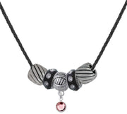 Crystal Light Pink Channel Drop Black Beaded Necklace by Delight Jewelry – Crystal, Pink