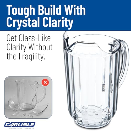 Carlisle FoodService Products Transparent / 48 Ounces (Pack of 6) / Polycarbonate Jugs