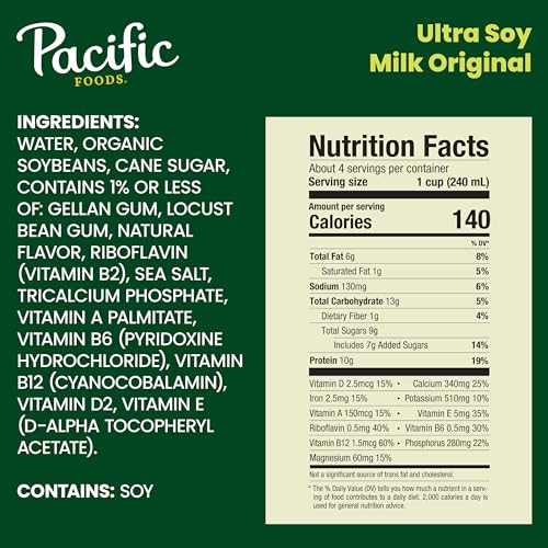 Pacific Foods Original Soy Milk / 32 Fl Oz (Pack of 12) / Original Soy Milk
