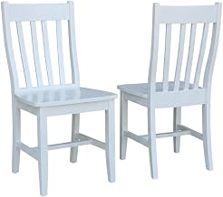 Furnifact Solid Wood Dining Chair with Cafe-Style Design, Bistro Chair for Kitchen Table and Dining Room Chairs, Set of Two