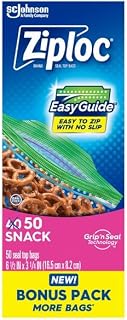 Ziploc, Snack Seal Top Bags Bonus Pack, 50 Count