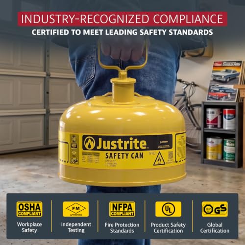 Justrite Yellow / 2 Gallon / Type I Cans