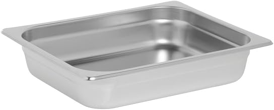 HUBERT Induction Chafer Food Pan Half Size 4 1/4 Qt Rectangular Stainless Steel Contemporary - 13"L x 10 1/2"W x 2 1/2"H