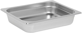 HUBERT Induction Chafer Food Pan Half Size 4 1/4 Qt Rectangular Stainless Steel Contemporary - 13"L x 10 1/2"W x 2 1/2"H