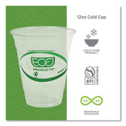 GreenStripe Renewable & Compostable Cold Cups - 12oz. by ECO PRODUCTS – 12 ounces, Plastic, Clear, Pack of 1000, Model ECP EP-CC12-GS