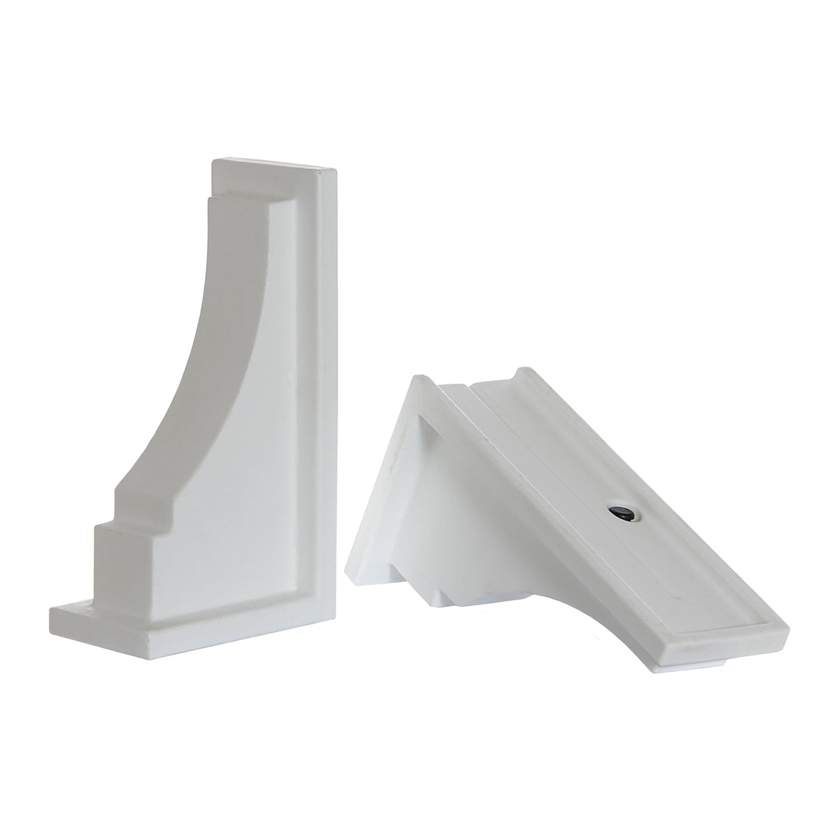 4ft White Durable Self Watering Window Box Planter with Wall Mount Brackets (5823-W) Bundle with Decorative Brackets by Mayne – 4ft, Polyethylene (PE), White, Model Fairfield