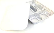 Handi-Foil 4-Compartment Oblong Aluminum Take-Out Meal Pan w/Board Lid (pack of 25)