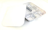 4-Compartment Oblong Aluminum Take-Out Meal Pan w/Board Lid (pack of 25) by Handi-Foil – Aluminum, Model 4145-00-250W