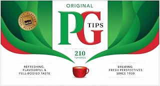 PG Tips 210 Non-Pyramid Original Black Tea Bags (Count of 210)