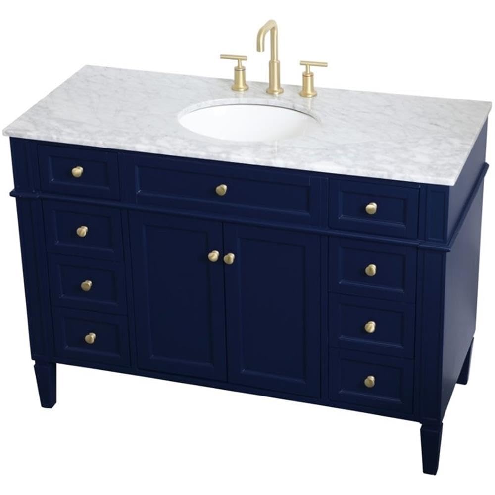 Elegant Decor 48" - Single / Blue,gold / Modern Bathroom Vanities