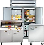 Traulsen UST6024-LL-SB Dealer's Choice Compact Two Section Prep Table 60" Wide with (24) Pan Capacity, Stainless Steel Back, Low Profile Flat Cover & Left Hinged Doors
