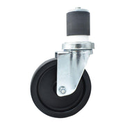 BK Resources 5" Polyolefin 2" Expanding Stem Swivel Caster for Work Tables – 5", Silver, Model 5SBR-4RA-LDP