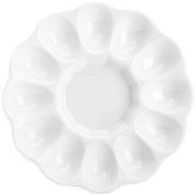 Hedume Ceramic Deviled Egg Tray, 12 Cup Capacity, White