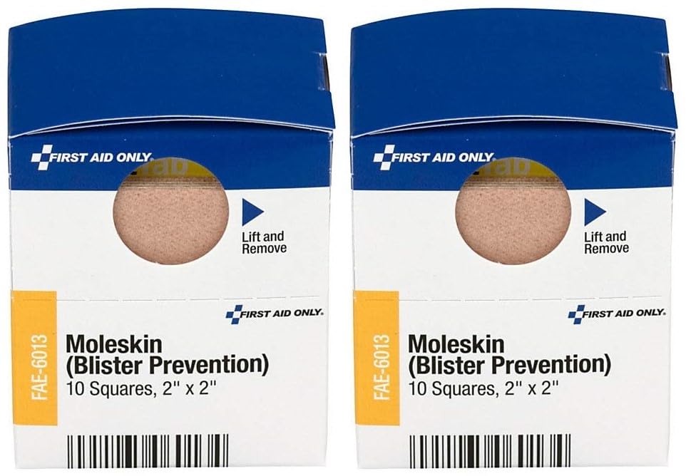 FAE-6013 Pac-Kit by Moleskin Blister Prevention by First Aid Only – 10 Count- Pack of 2, Multi, Model 10 Count