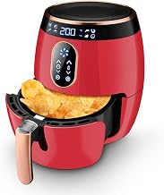 MLL Air Fryer with LCD Full Touch Screen 360° high Speed Circulation Heating with 2.6L Large Capacity Fried Basket for Healthy Cooking Baking and Grilling,Red