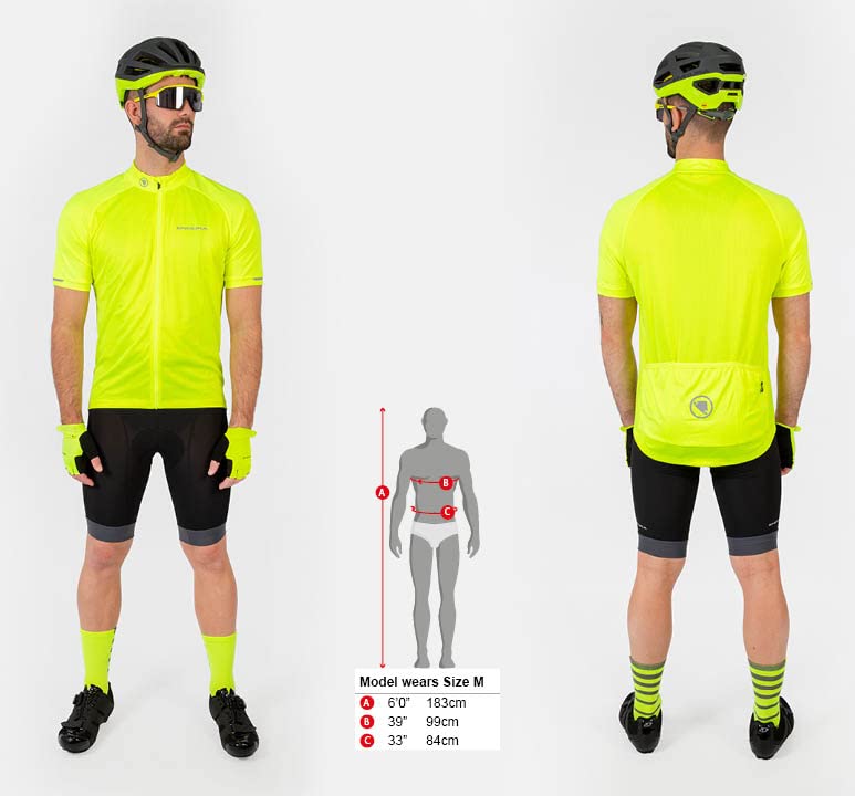 Men's Xtract Road Cycling Jersey by Endura – X-Large, Jersey, Hi-viz Yellow, Model E3202YV/6