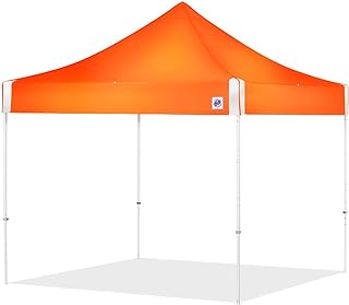 E-Z UP Hi-Viz Utility Shelter Canopy, 10' x 10', Commercial Grade Bright Orange Top