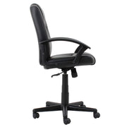 Executive Chair with Mid Back & Fixed Arms by Global Industrial – Leather, Black, Model 80318M-ANT