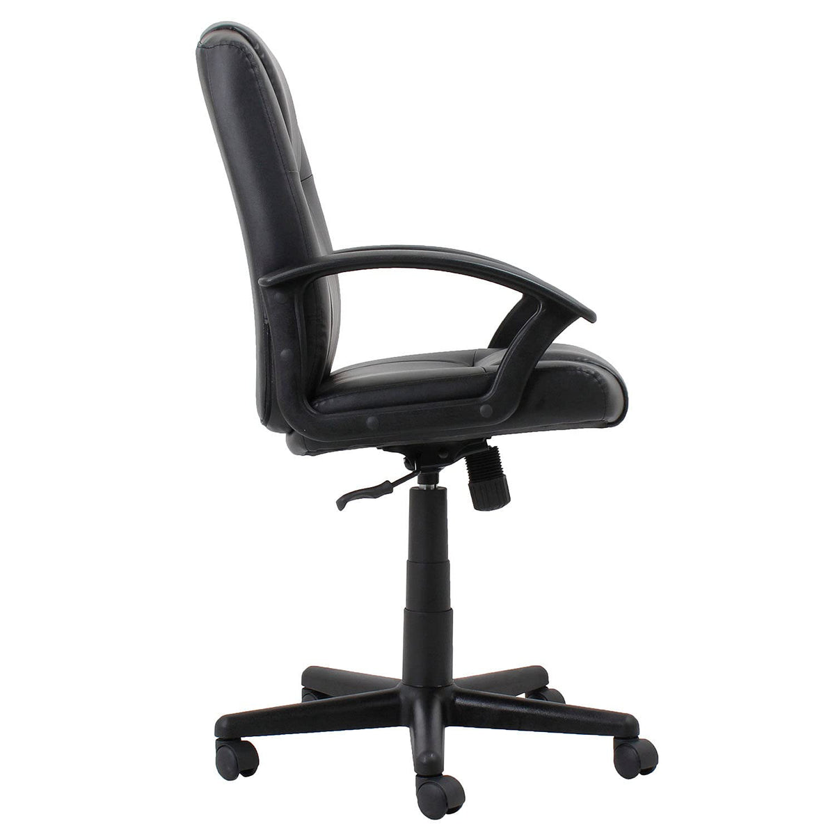 Executive Chair with Mid Back & Fixed Arms by Global Industrial – Leather, Black, Model 80318M-ANT