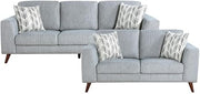 Lexicon Broadway Chenille Fabric Upholstered Love Seat in Blue-Gray