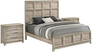 Grey-Beige Wood Bedroom Set with King Panel Bed
