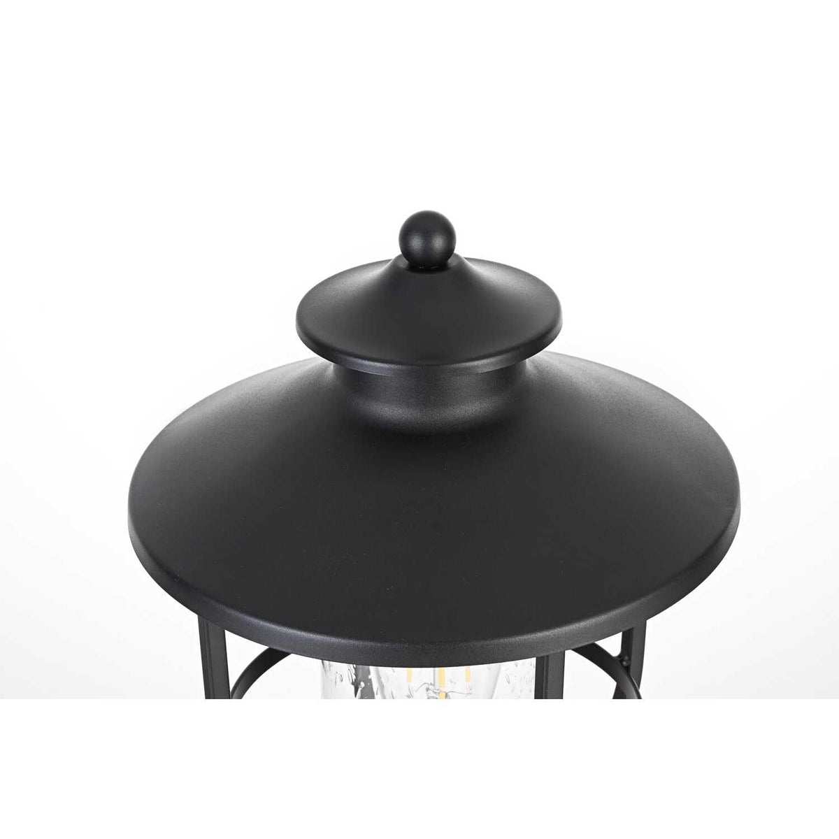 Janney One Light Outdoor Post Mount Black by Lighting Design – 12", Iron, Black, Model OD314P17BK